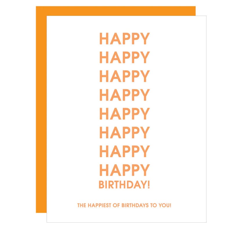 Happiest of Birthdays Letterpress Card, Gift by Chez Gagne | LIT Boutique