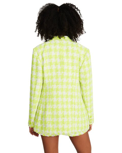 Harlow Geometric Blazer Green, Jackets by Steve Madden | LIT Boutique