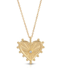 Thumbnail for Harlow Sun Heart Gold Necklace, Necklaces by Jurate | LIT Boutique