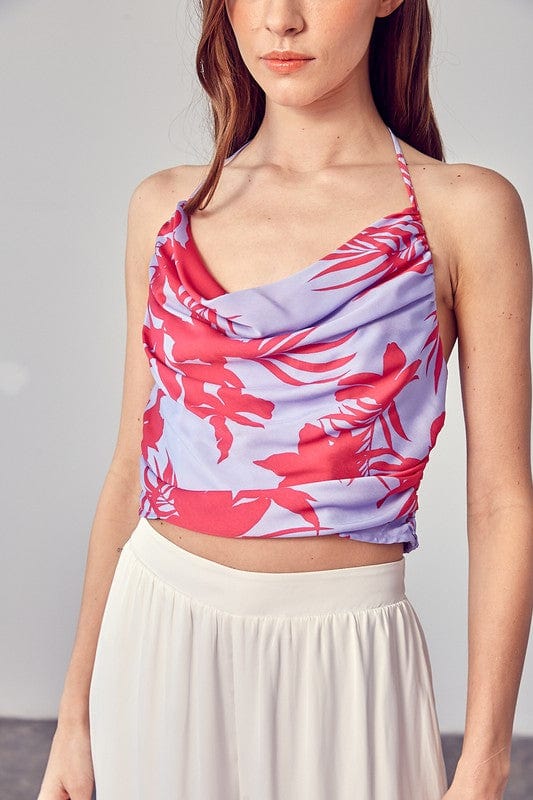 Hastings Printed Halter Top Lavender, Tops Blouses by Do and Be | LIT Boutique