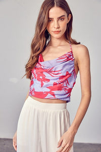 Thumbnail for Hastings Printed Halter Top Lavender, Tops Blouses by Do and Be | LIT Boutique
