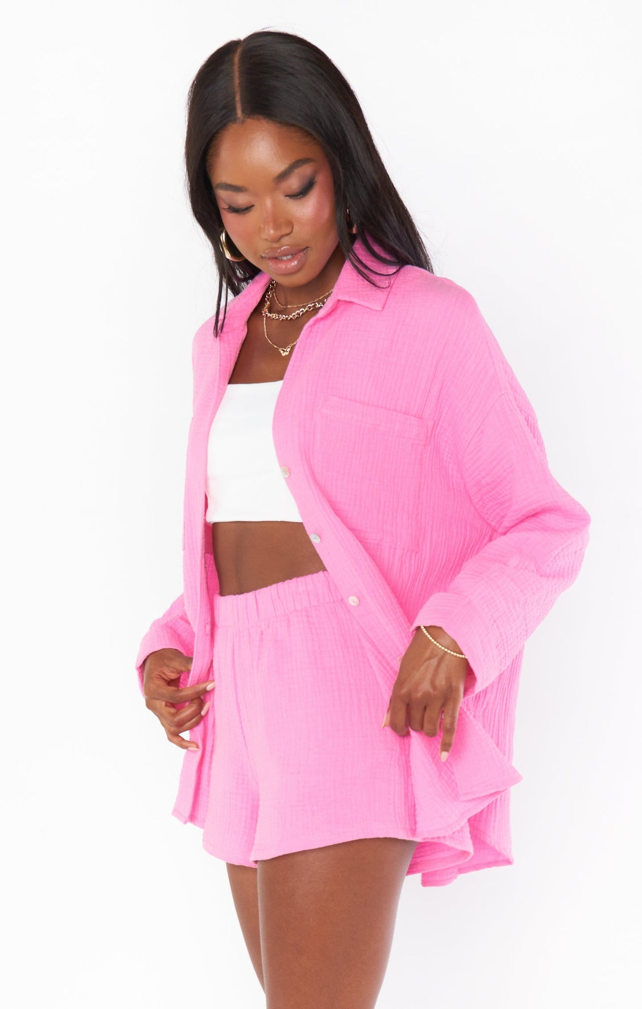 Hendrix Bubblegum Gauze Shorts Pink, Shorts by Show Me Your Mumu | LIT Boutique