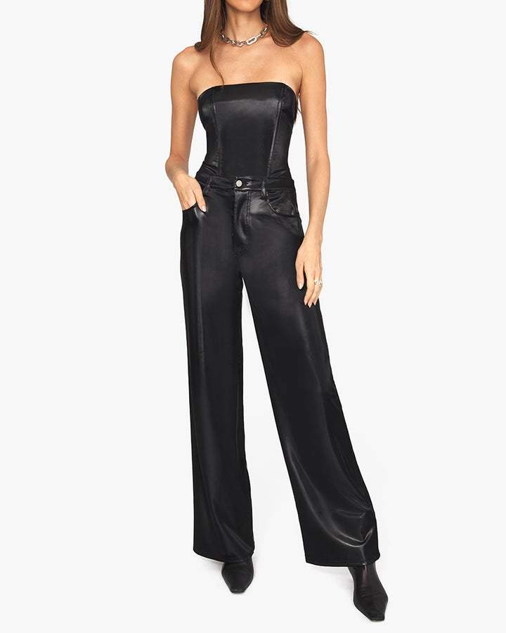 High Rise Wide Leg Pant Black, Bottoms by We Wore What | LIT Boutique