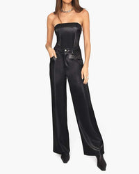 Thumbnail for High Rise Wide Leg Pant Black, Bottoms by We Wore What | LIT Boutique