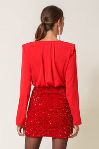 Thumbnail for Hurley Sequin Skirt Scarlet, Skirt by Line & Dot | LIT Boutique