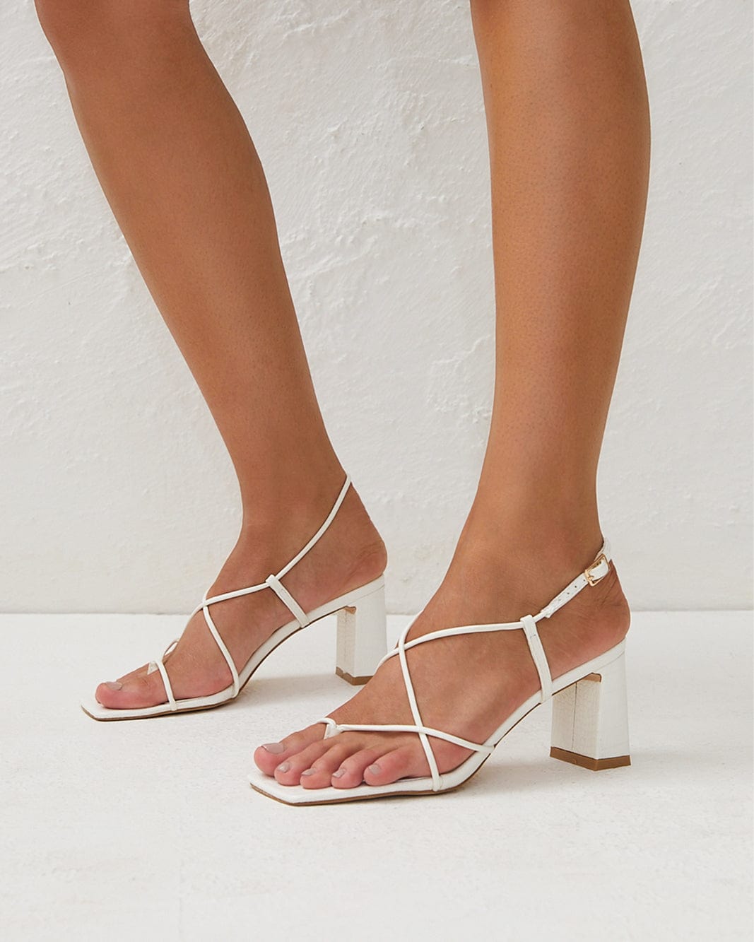 Ilaia Croc Strappy Sandal White, Shoes by Billini Shoes | LIT Boutique