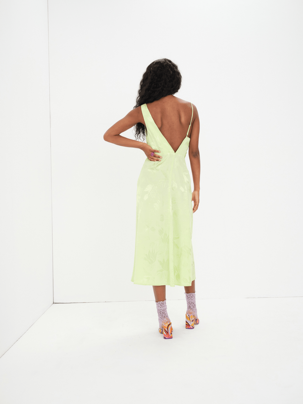 Ilana Midi Dress Green, Dress by For Love & Lemons | LIT Boutique