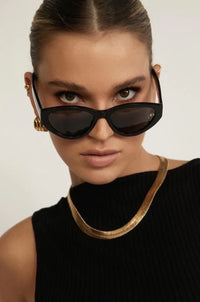 Thumbnail for The Elle Sunglasses Black Smoke, Sunglass Acc by BANBE Eyewear | LIT Boutique