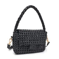 Thumbnail for Imelda Woven Shoulder Bag Black, Bag by Urban Expressions | LIT Boutique