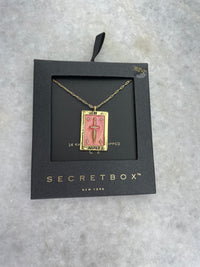 Thumbnail for Justice Tarot Card Necklace 14k Gold, Necklace by SecretBox | LIT Boutique