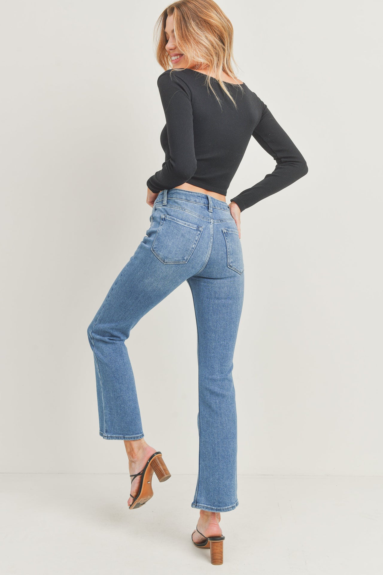 Kaley Petite Boot Cut Jean, Denim by Just Black Denim | LIT Boutique