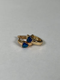 Thumbnail for Kiley Sapphire Huggie Hoops 14k Gold, Earring by LX1204 | LIT Boutique