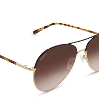 Thumbnail for Knox Gold Brown Gradient Sunglasses, Sunglasses by DIFF Sunglasses | LIT Boutique
