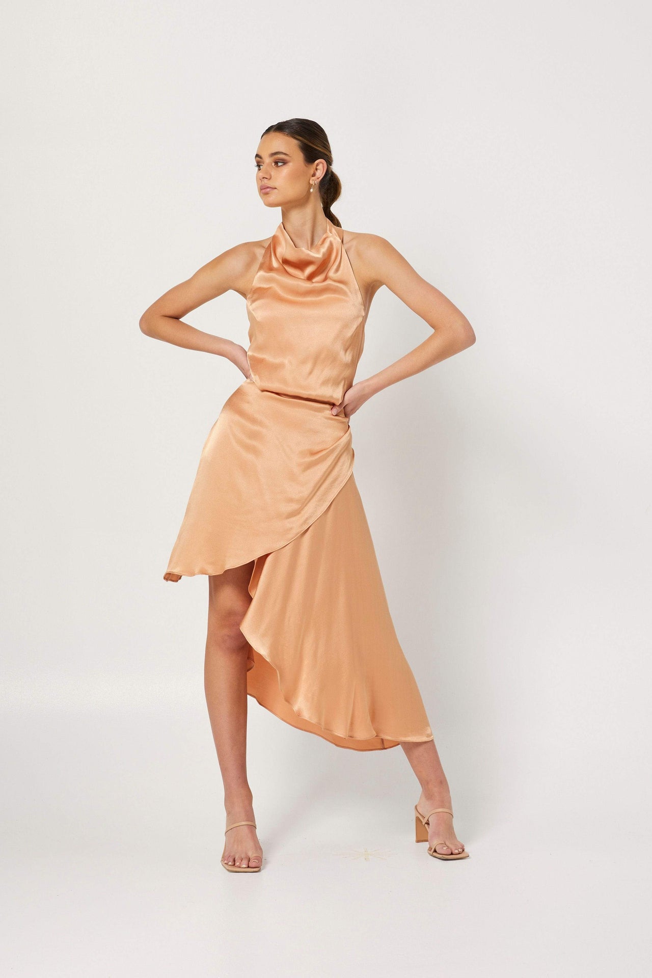 Lambent Halter Dress Camel, Dress by Elliatt | LIT Boutique
