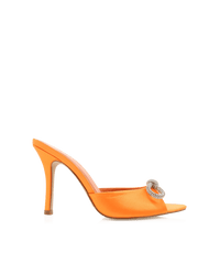 Thumbnail for Leilah Bow Heel Tangerine Satin, Shoes by Billini Shoes | LIT Boutique