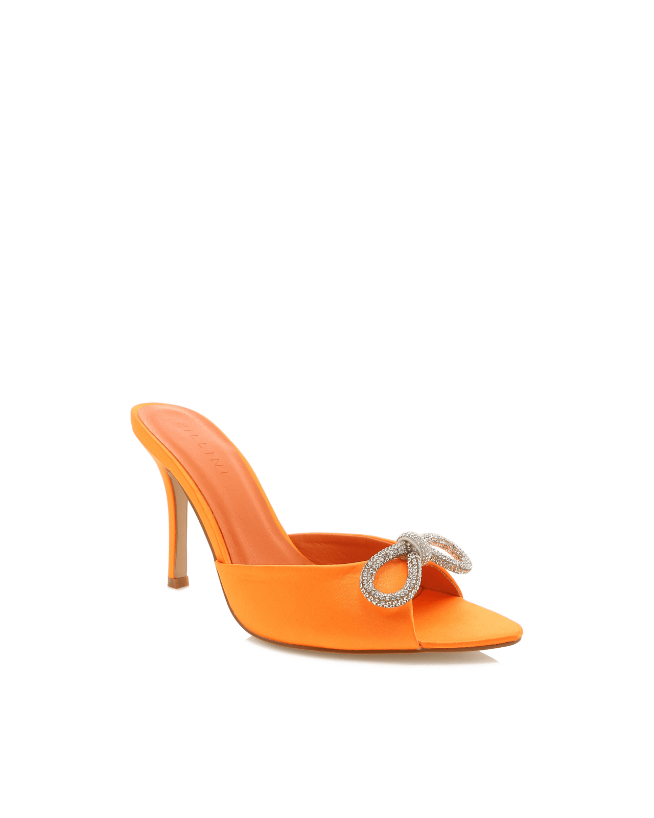Leilah Bow Heel Tangerine Satin, Shoes by Billini Shoes | LIT Boutique