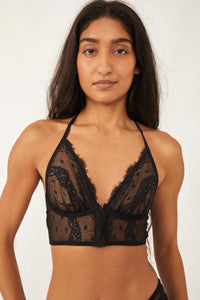 Free People Black Everyday Lace Longline Bralette NWT Size Small - Set of 2