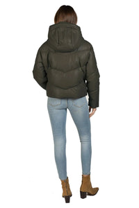 Thumbnail for Leo Zip Up Puffer Olive, Jacket by Love Token | LIT Boutique