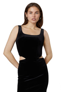 Thumbnail for Lera Corset Velvet Black, Tops Blouses by NIA | LIT Boutique