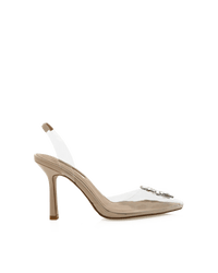 Thumbnail for Lottie Clear Embellished Heel Nude, Shoes by Billini Shoes | LIT Boutique