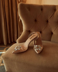 Thumbnail for Lottie Clear Embellished Heel Nude, Shoes by Billini Shoes | LIT Boutique