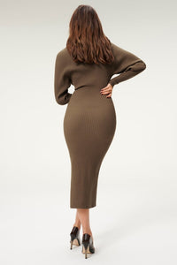 Thumbnail for LS Belted Body Dress Sepia, Dress by Good American | LIT Boutique