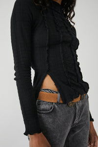 Thumbnail for Lula Knit Top Washed Black, Tee Casuals by Free People | LIT Boutique