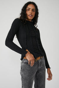 Thumbnail for Lula Knit Top Washed Black, Tee Casuals by Free People | LIT Boutique