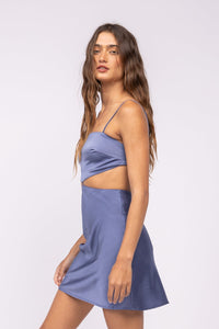 Thumbnail for Luna Cutout Mini Dress Steel Blue, Dresses by ReFine | LIT Boutique
