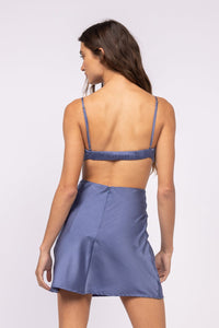 Thumbnail for Luna Cutout Mini Dress Steel Blue, Dresses by ReFine | LIT Boutique