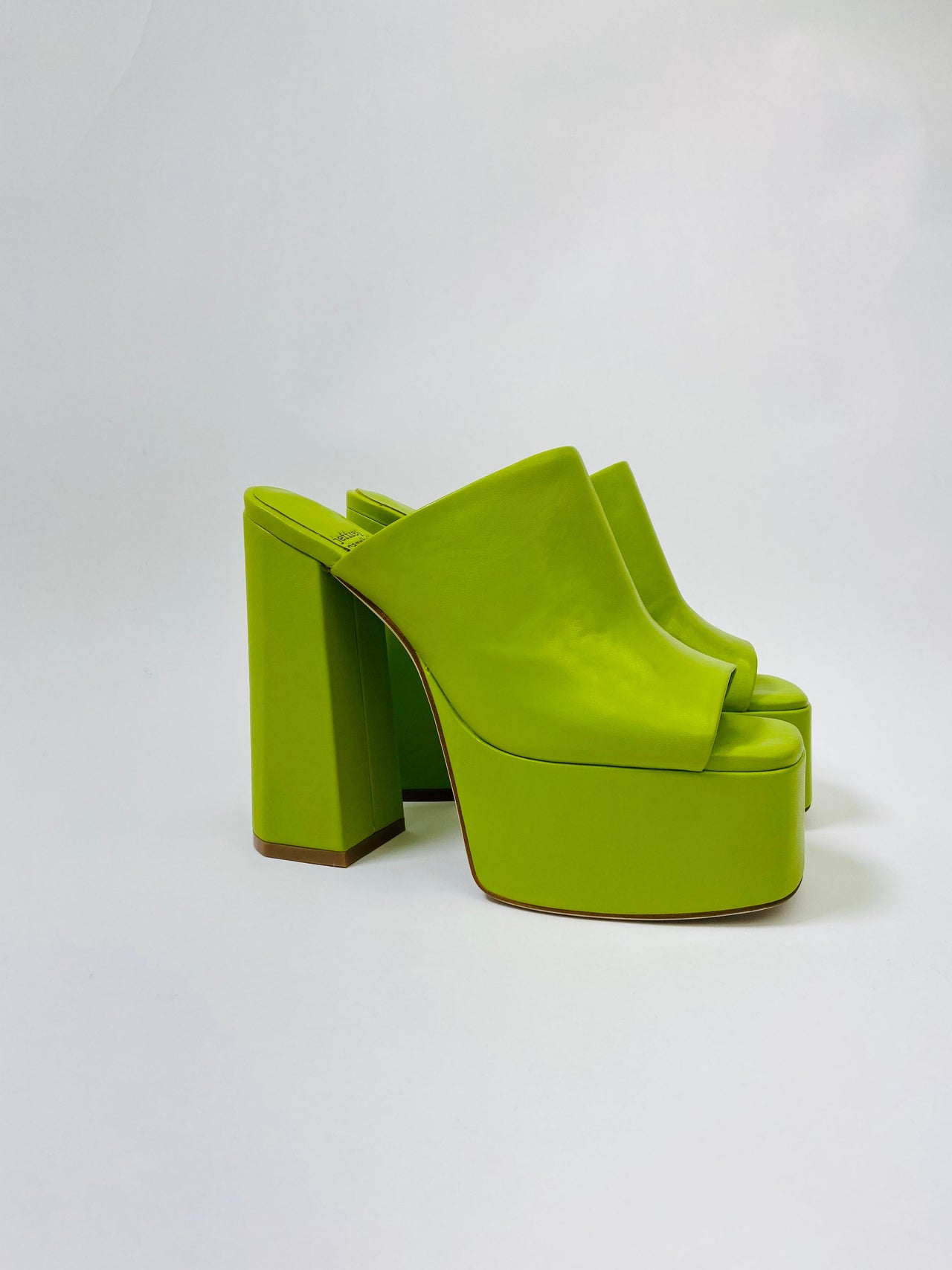 Luna Luv Platform Mule Green, Shoes by Jeffrey Campbell | LIT Boutique