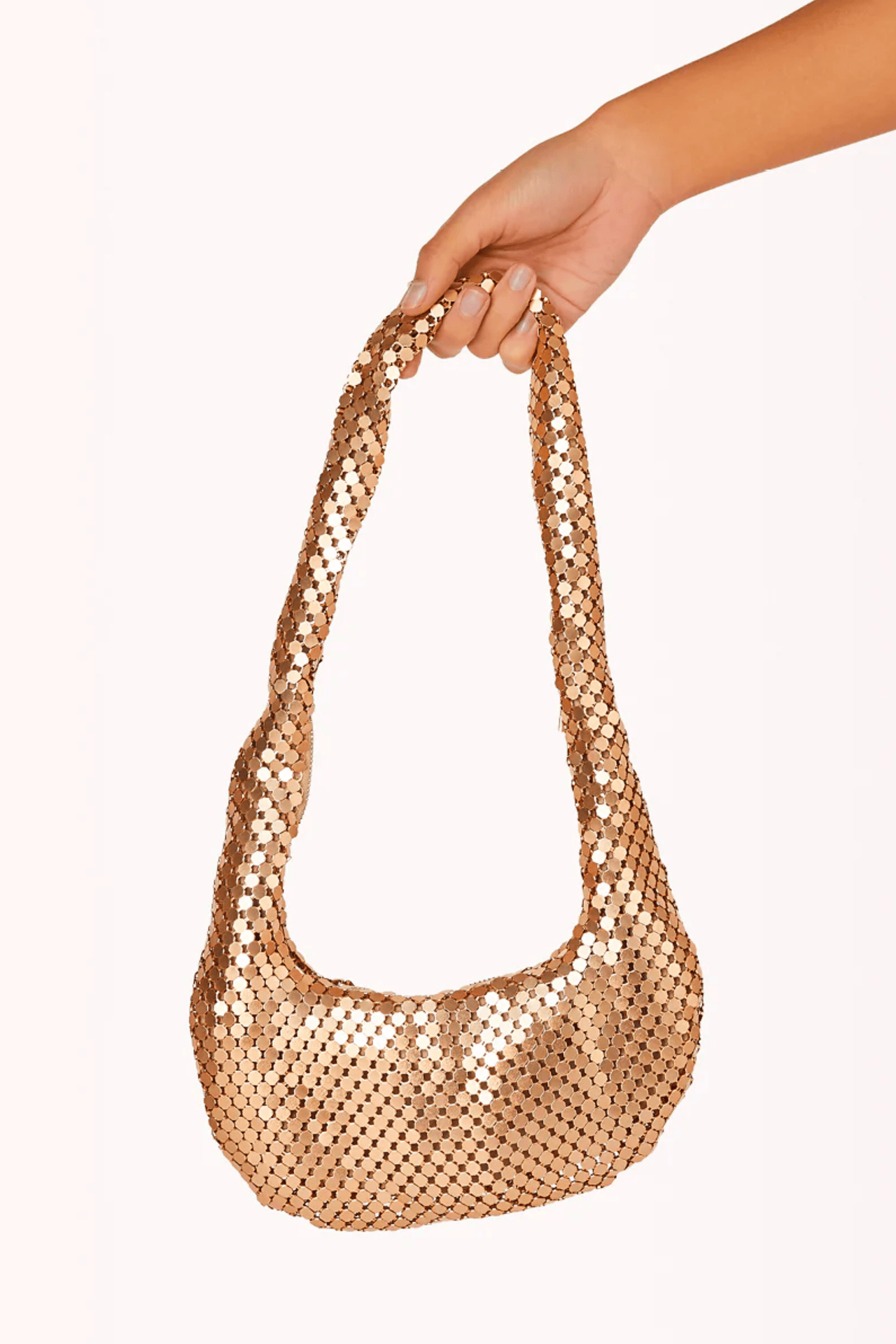 Luna Shoulder Bag Gold Glow Mesh, Handbags by Billini Shoes | LIT Boutique