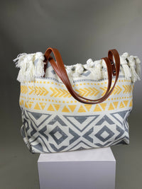 Thumbnail for Lupita Tribal Fringe Tote Grey, Bag by Urban Expressions | LIT Boutique