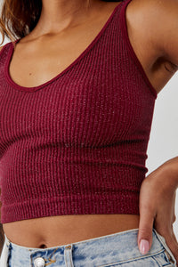Thumbnail for Lurex Solid Rib Brami Wine Combo, Bra by Free People | LIT Boutique