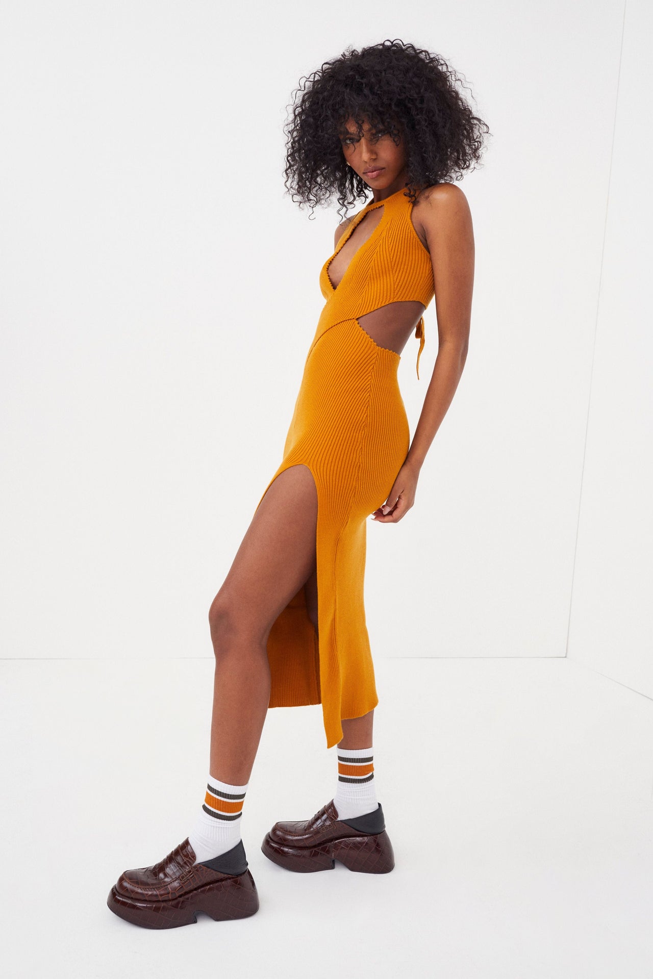 Maggie Midi Dress Orange, Dress by For Love & Lemons | LIT Boutique