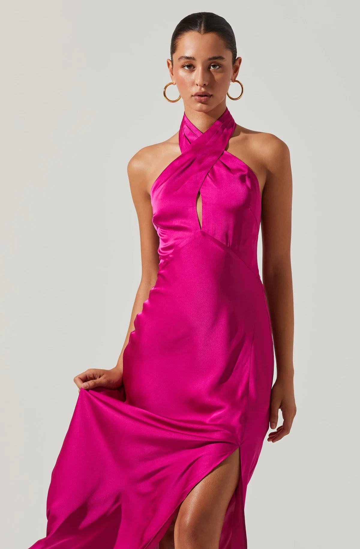 Marissa Halter Dress Fuchsia, Dress by ASTR | LIT Boutique
