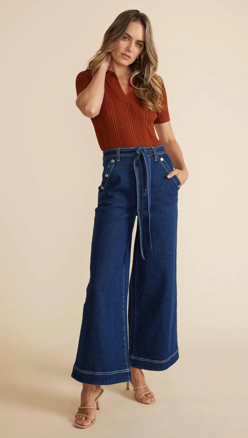 Marjo Wide Leg Jeans Indigo, Denim by Mink Pink | LIT Boutique