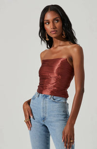 Thumbnail for Mercury Corset Top Rust, Tops Blouses by ASTR | LIT Boutique