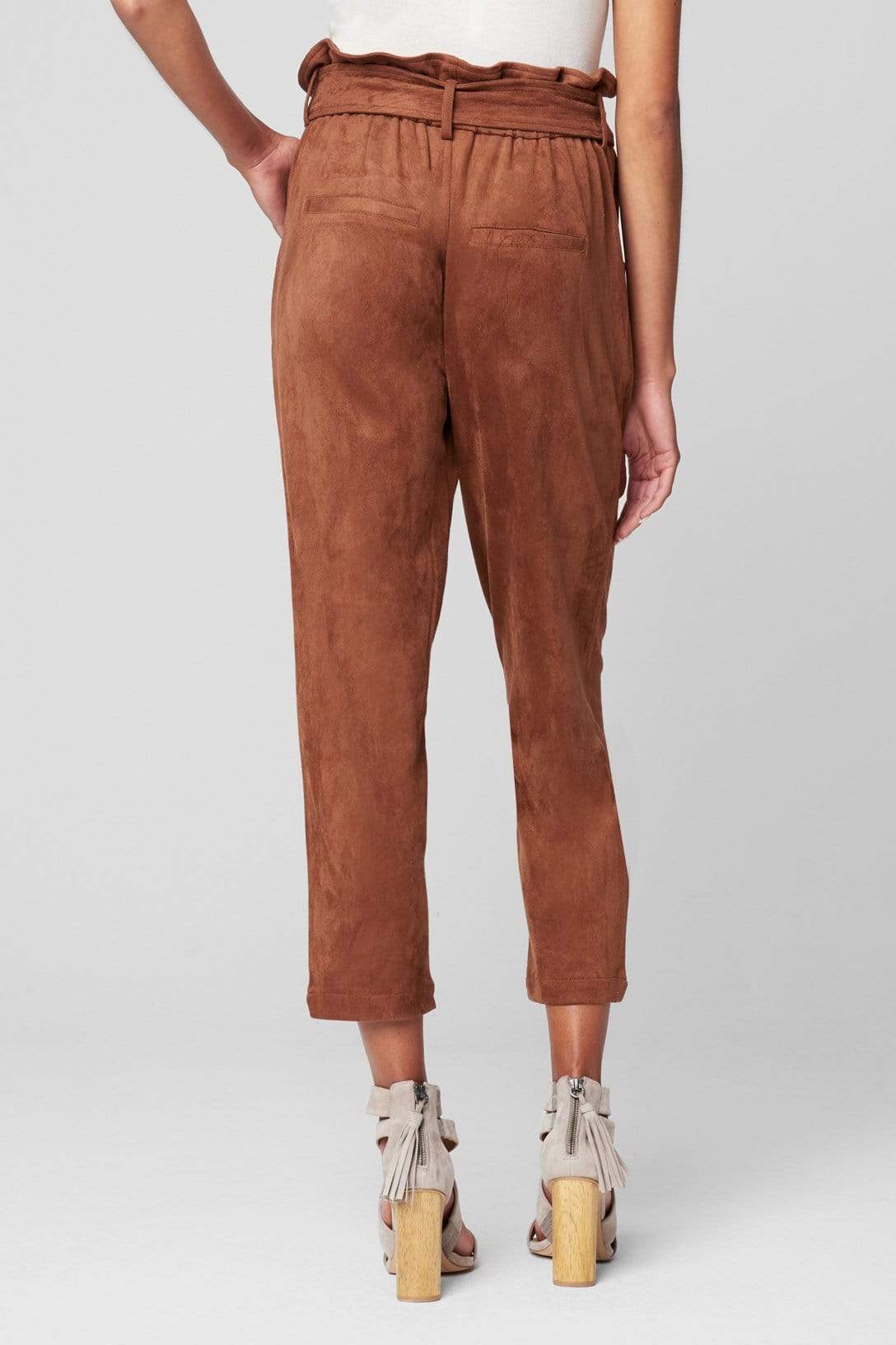 Mocha Brownie Tie Flowy Pants, Bottoms by Blank NYC | LIT Boutique