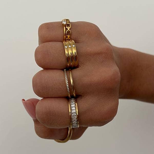 Morgan Diamond Baguette Ring Gold, Ring by Ellie Vail | LIT Boutique