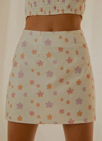 Thumbnail for Morning Market Mini Skirt Pink Wild Poppies, Skirt by PepperMayo | LIT Boutique