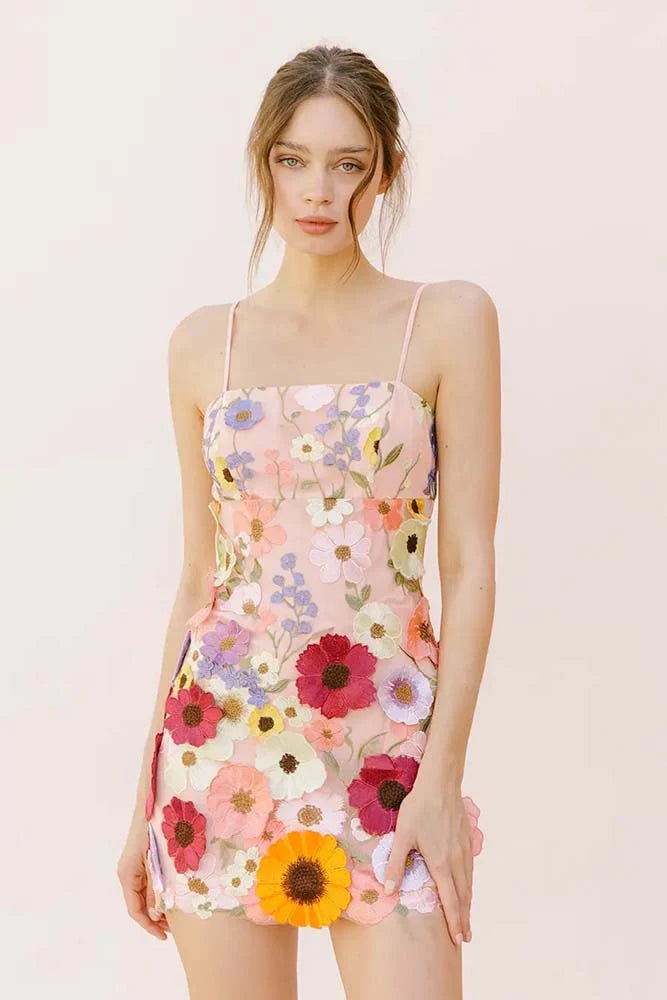 Multi Floral Mini Dress, Dress by Storia | LIT Boutique
