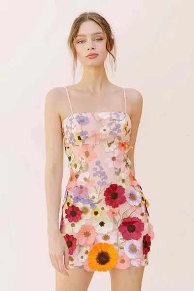 Multi Floral Mini Dress, Dress by Storia | LIT Boutique