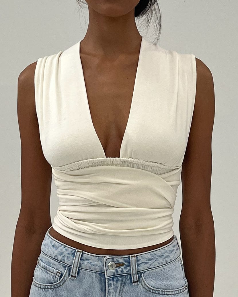Multi Way Tie Top Whisper White, Tops Blouses by We Wore What | LIT Boutique