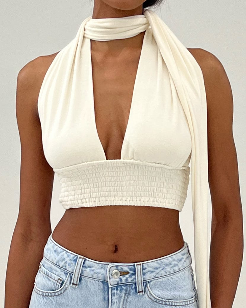 Multi Way Tie Top Whisper White, Tops Blouses by We Wore What | LIT Boutique