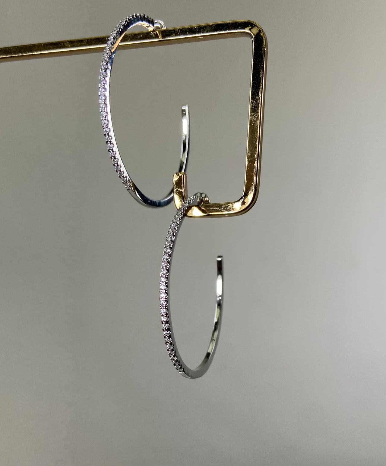 Naia Studded Hoop Earrings Silver, Earrings by Secret Box | LIT Boutique