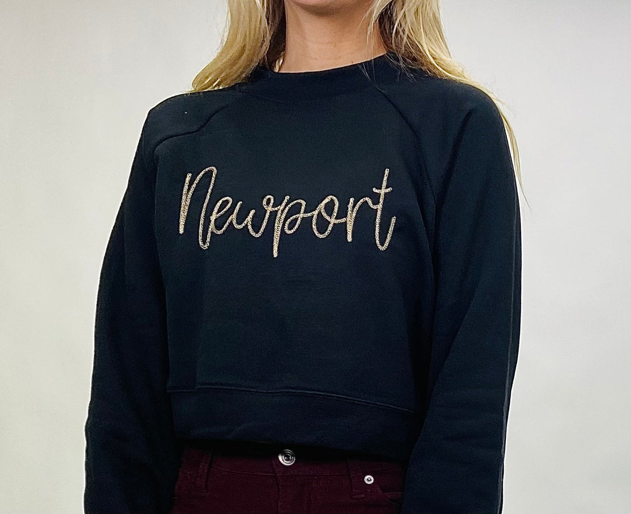 Newport B&C Crewneck Sweater Black, Sweater by TownPride | LIT Boutique