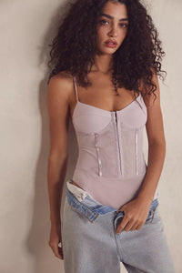 Thumbnail for Night Rhythm Corset Bodysuit Soft Lilac, Bra by Free People | LIT Boutique