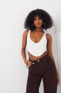 Thumbnail for Nomi Crop Top Ivory, Tops Blouses by For Love & Lemons | LIT Boutique