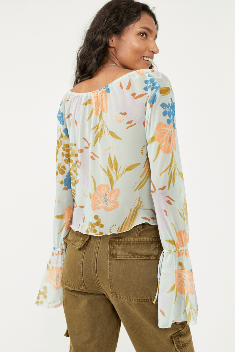 Of Paradise Top Mint Combo, Tops Blouses by Free People | LIT Boutique